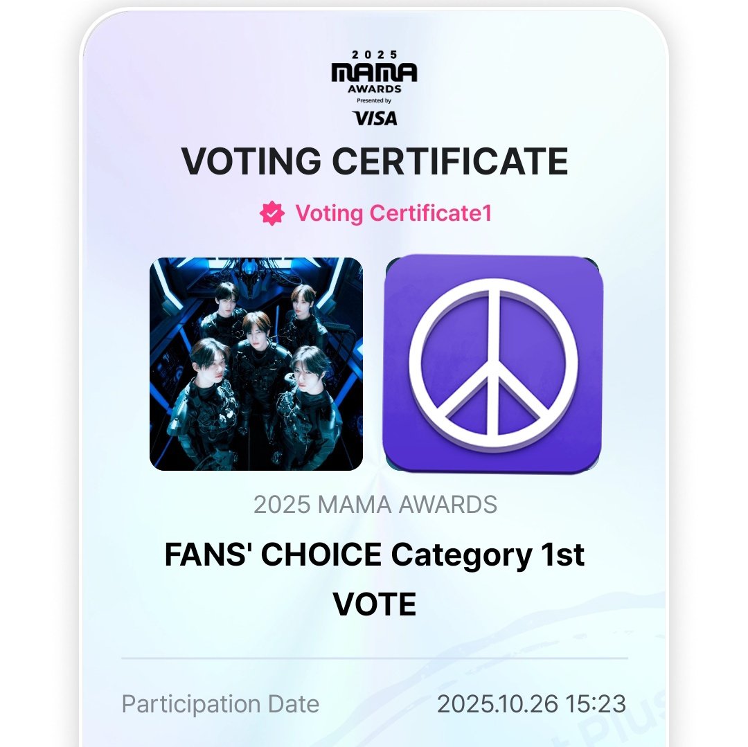 choixthk's tweet image. VAMOOS
i vote for #TOMORROWXTOGETHER on #2025MAMAVOTE