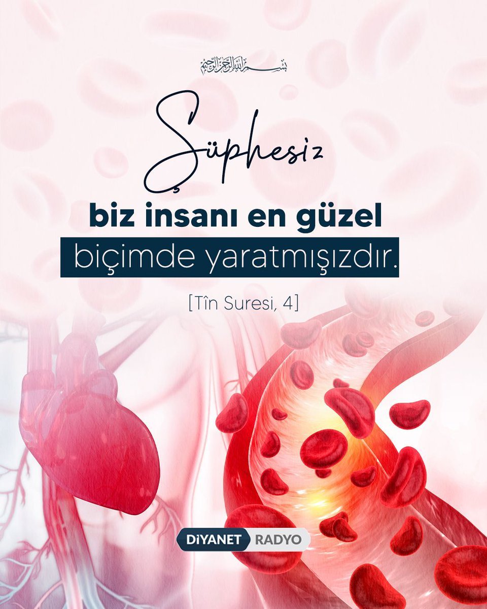 Rahmân ve Rahîm olan Allah'ın adıyla

❝Şüphesiz biz insanı en güzel biçimde yaratmışızdır.❞

[Tîn Suresi, 4]