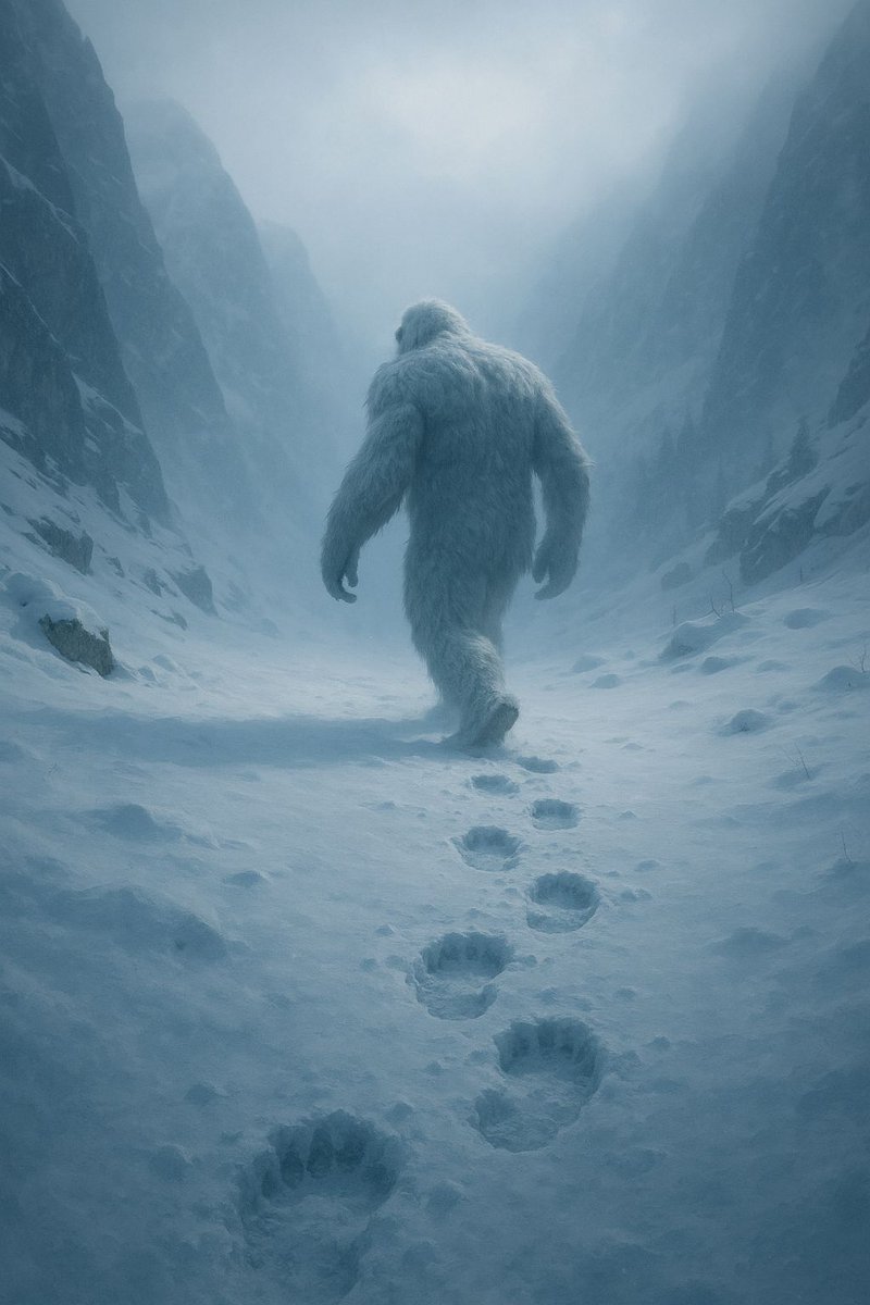 CFZJon's tweet photo. Do you think the Yeti is a living relic, or a legend born from the cold?

High in the frozen peaks, where the air is thin and the wind never rests, tales persist of a towering figure covered in white fur.

Could the Yeti be an undiscovered great ape adapted to the cold? https://t.co/ir47Zw0RXD