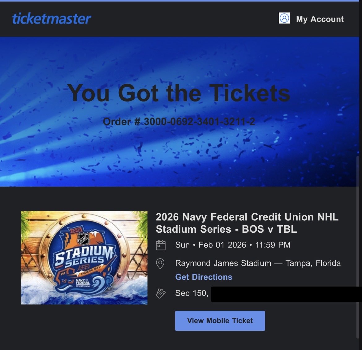 LostKidFawkes's tweet photo. Just got my tickets for the @TBLightning vs the @NHLBruins for the #OutdoorClassic in Tampa Bay this February. Excited to see my favorite team in Raymond James, especially to stomp the Lightning. 

Go Bruins 🐻 https://t.co/bixI7k0LbU