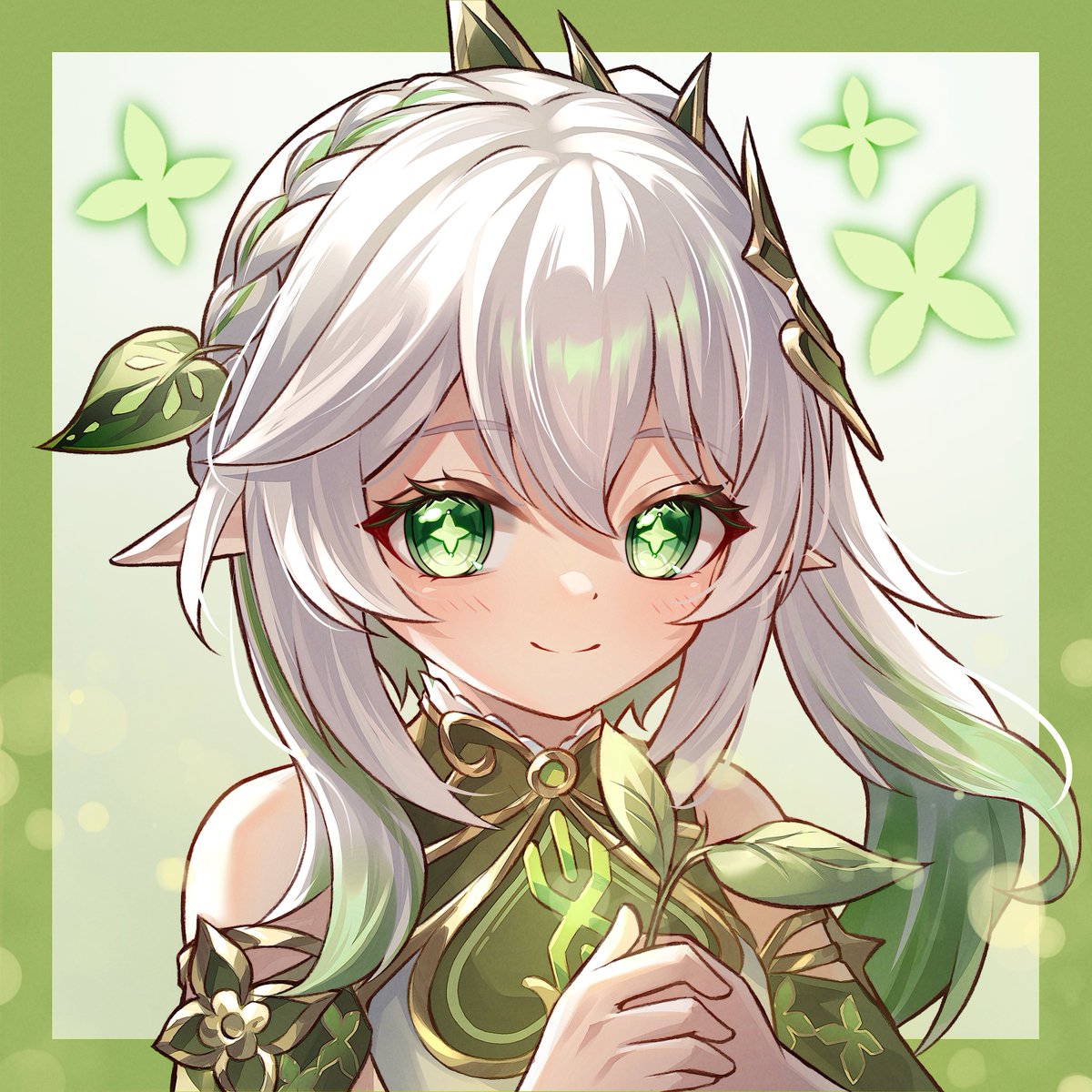 『私の誕生日を祝ってくれてありがとう。
私もまたひとつ成長したのね...でもまだ知らないことも沢山あるわ。
今日芽生えたこの新しい芽も、来年の今頃には大きく葉を伸ばすでしょう。
ふふっ、私も負けていられないわね。』

ナヒーダお誕生日おめでとう！🎉✨
#ナヒーダ生誕祭2025 #Nahida