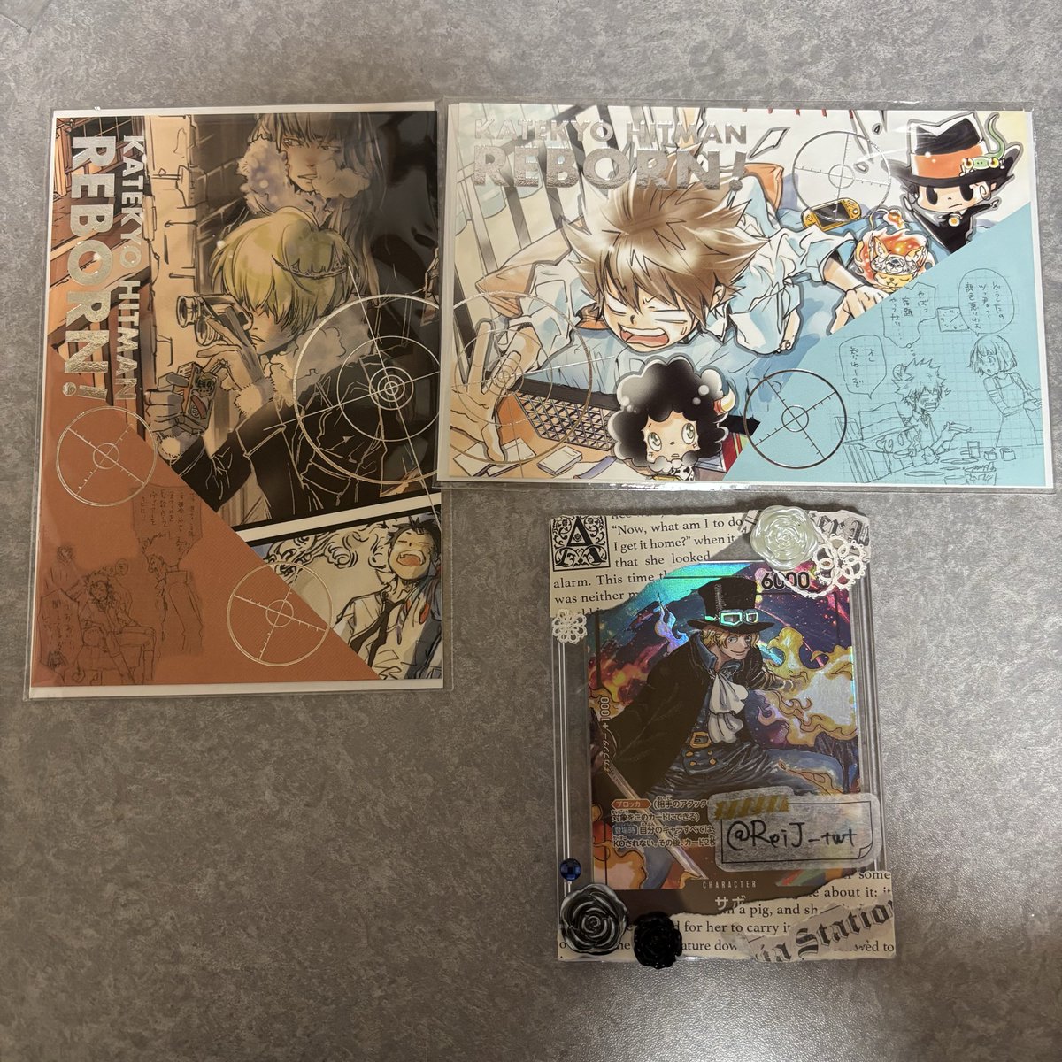 ReiJ_twt's tweet photo. 【交換】家庭教師ヒットマンREBORN! 天野明展 箔押しポストカード

《譲》画像1枚目

《求》画像2枚目(雲雀1、ディーノ1)

🌙郵送交換
🌙同種交換
🌸1~可

検索からでもお気軽にお声掛けください◎ https://t.co/2eTVH9vQmk