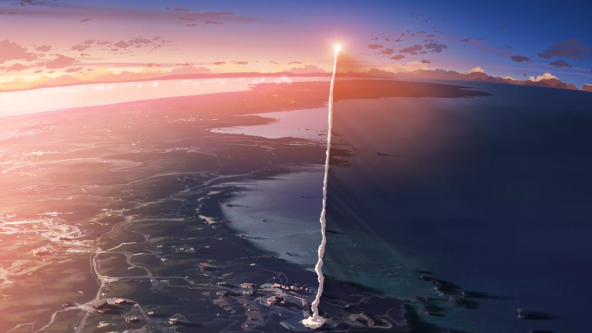 shinkai_works's tweet photo. 本日、種子島宇宙センターからH3ロケットが打ち上げられましたね。アニメ『#秒速5センチメートル』には、H2Aロケットの打ち上げが登場します🚀🌌
画像は第二話「コスモナウト」より↓ https://t.co/nODRWm0BuY