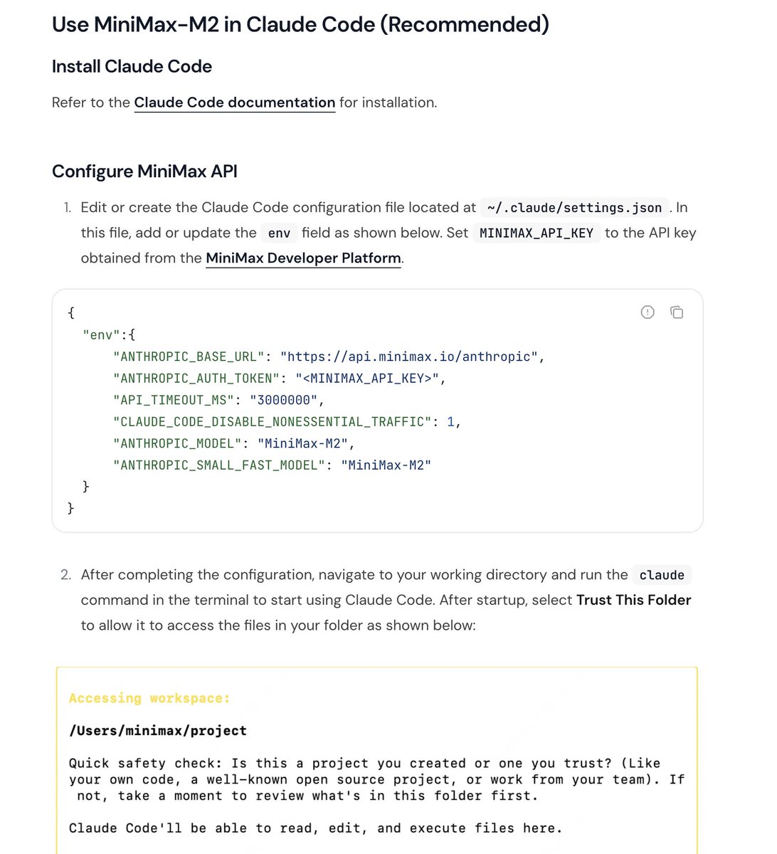 Claude settings screen