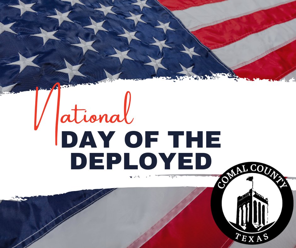 ComalCountyTX's tweet photo. ๐๏ธToday we honor those serving far from home and the families who keep life steady while theyโre away.
Comal County proudly stands with our deployed service members.
Thank you for your courage and sacrifice.
#ComalCountyCommunity #NationalDayoftheDeployed https://t.co/OqLHUSJVHd