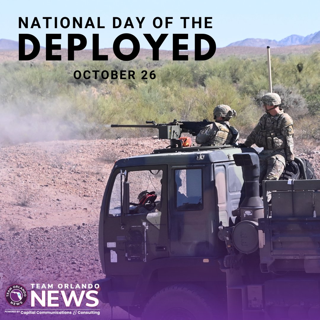 TeamOrlandoNews's tweet image. Today is National Day of the #Deployed. A time to honor all service members who are currently deployed or have answered the call in the past.

We also recognize the families whose strength and sacrifice make their service possible. #DayOfTheDeployed #MilitaryFamilies