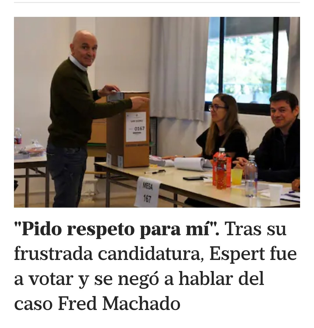 Está bien porque Espert es conocido por ser un tipo muy respetuoso, sobre todo de las personas que la están pasando mal