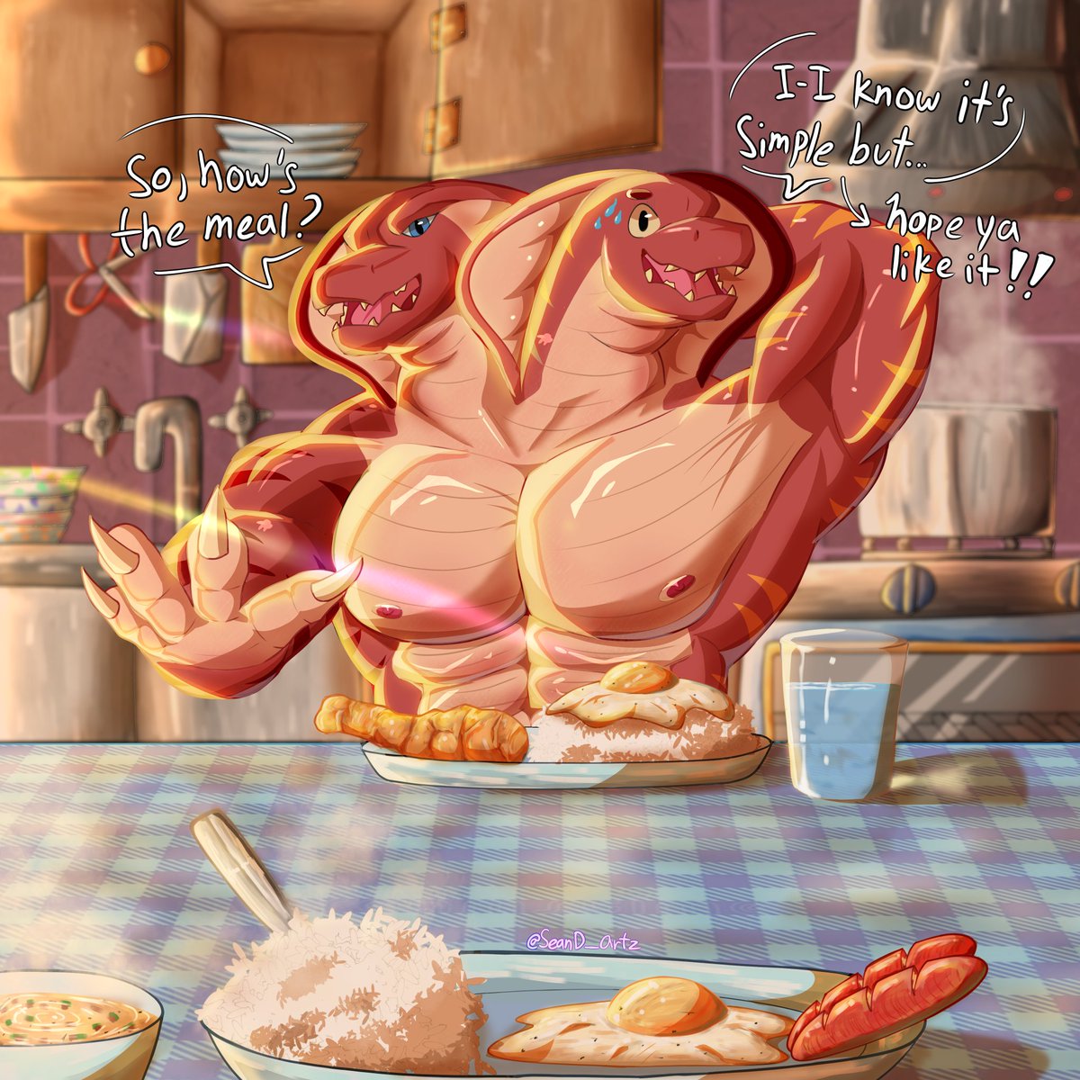 Having a breakfast with them
#furryart