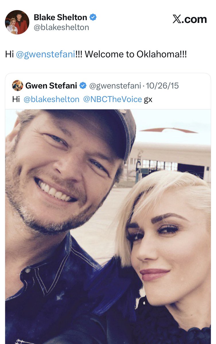 SG_BlakeandGwen's tweet photo. 10/26 is a very special day for The SHELTONS #SHEFANI history 🥹

10 years later and I still jump with happiness for you both, @blakeshelton @gwenstefani https://t.co/sHxiTvZ78g