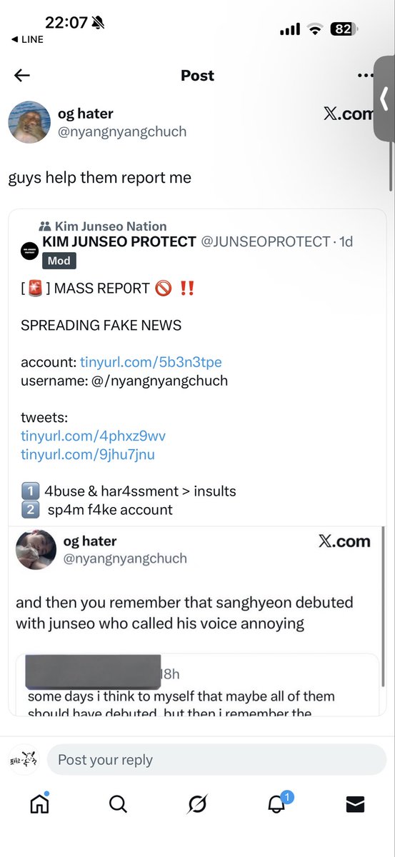 ล่าสุดฟค.เด็กฝึกที่ไม่ได้เด รุมรีพอร์ตบ้านจุนซอโพเทคจนปลิว....ทั้งๆที่ตัวเองแพร่กระจายเฟคนิวส์ สร้างความเกลียดชังให้มบ.ในวงที่ได้เดหลายทวิตก่อนด้วยซ้ำ wtf