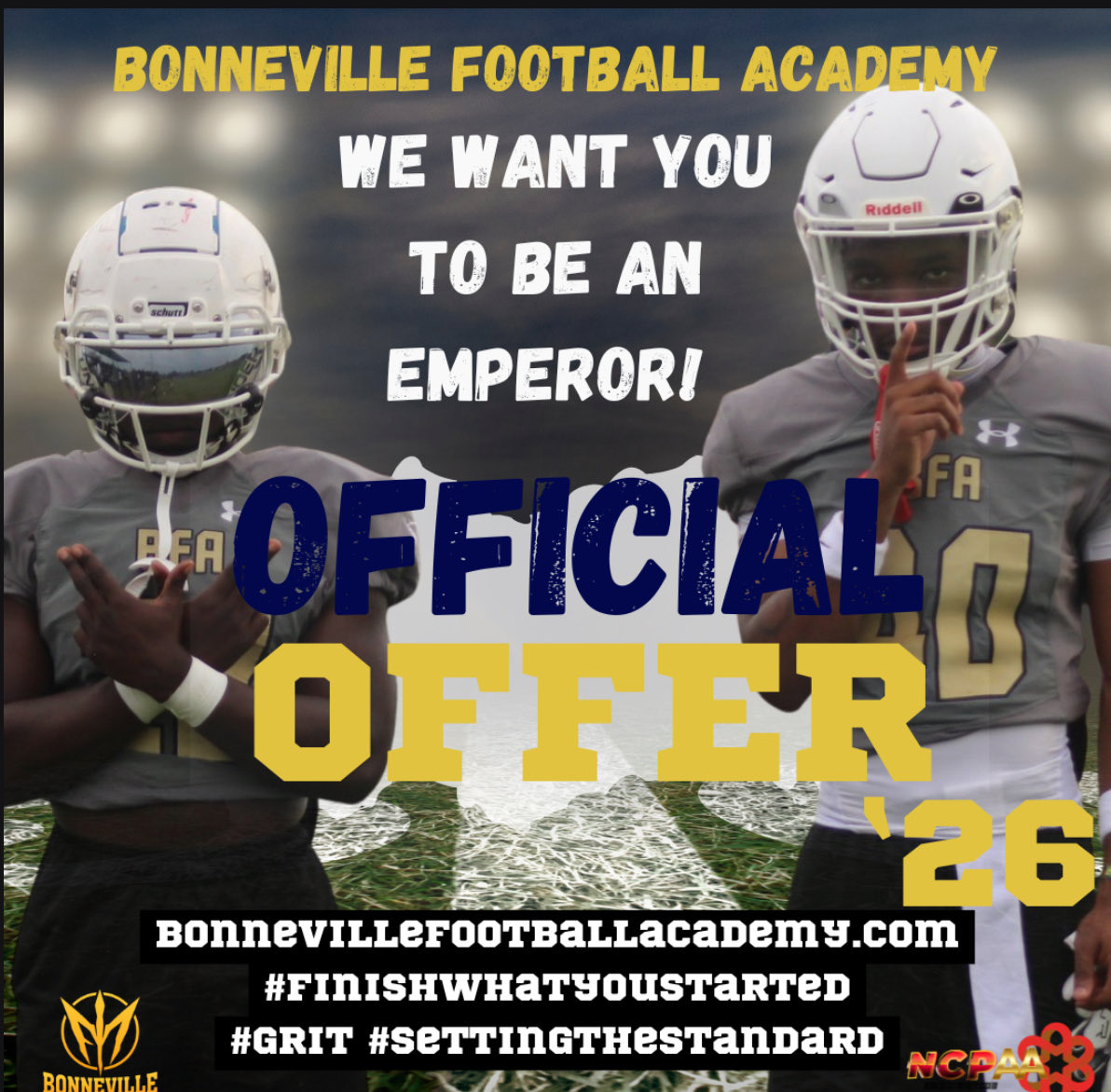 #AGTG after a great conversation with <a href="/coachjulio1119/">Coach Julio</a> I am blessed to receive my 12th offer from <a href="/BonnFootball/">Bonneville Football Academy</a> 
<a href="/sloan_coach/">Coach Sloan</a> <a href="/KehoeCoach/">Coach Kehoe</a> <a href="/MagWestFootball/">Mustang Football</a>