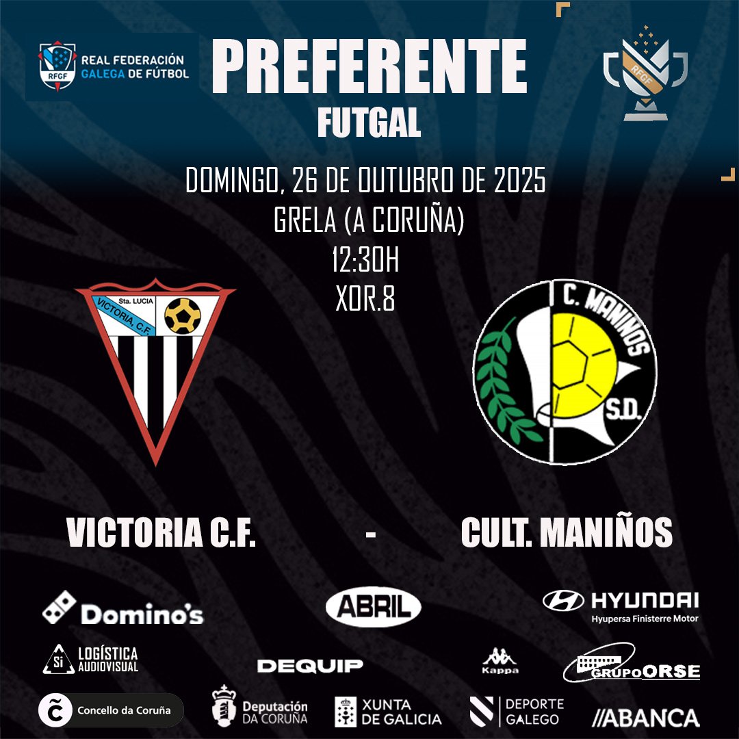 🏆 #PrefenteNorte
🔢 Xorn. 8

Victoria CF 4️⃣-0️⃣ <a href="/CulturalManinos/">Cultural Maniños SD</a> 
⚽ Mandayo 
⚽⚽ Pichu
⚽ Kike

Partidazo dos nosos con dous goles en cada metade que puideron ser máis de non seres da gran actuación do porteiro rival.
Seguimos!!
#VictoriaViví