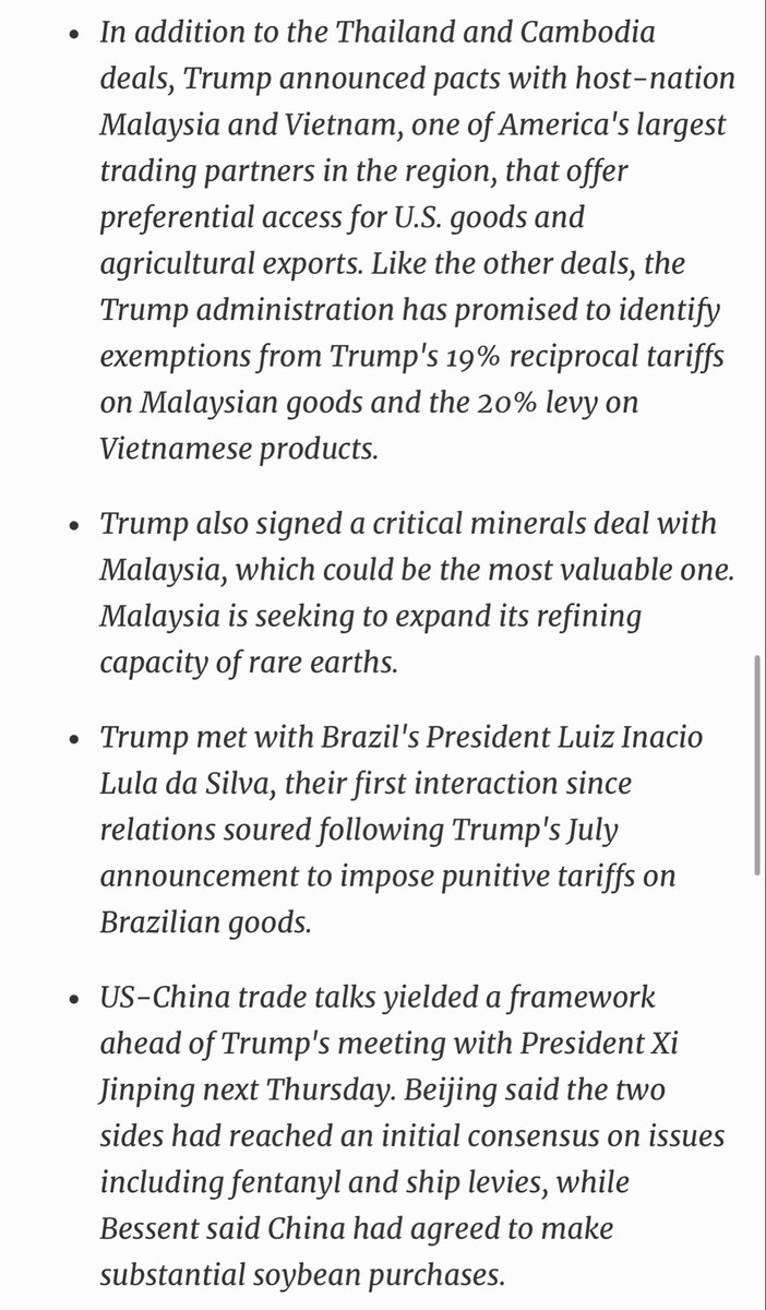 UrbanKaoboy's tweet image. Musings of the Day, 10/26/25:

Here’s a good summary of the headlines from over the weekend from @zerohedge.

Trump’s been a busy bee, but color me skeptical on this being anywhere close to the end to US/China Trade/Tariff friction.

The reason is because I see China’s Top-Down…