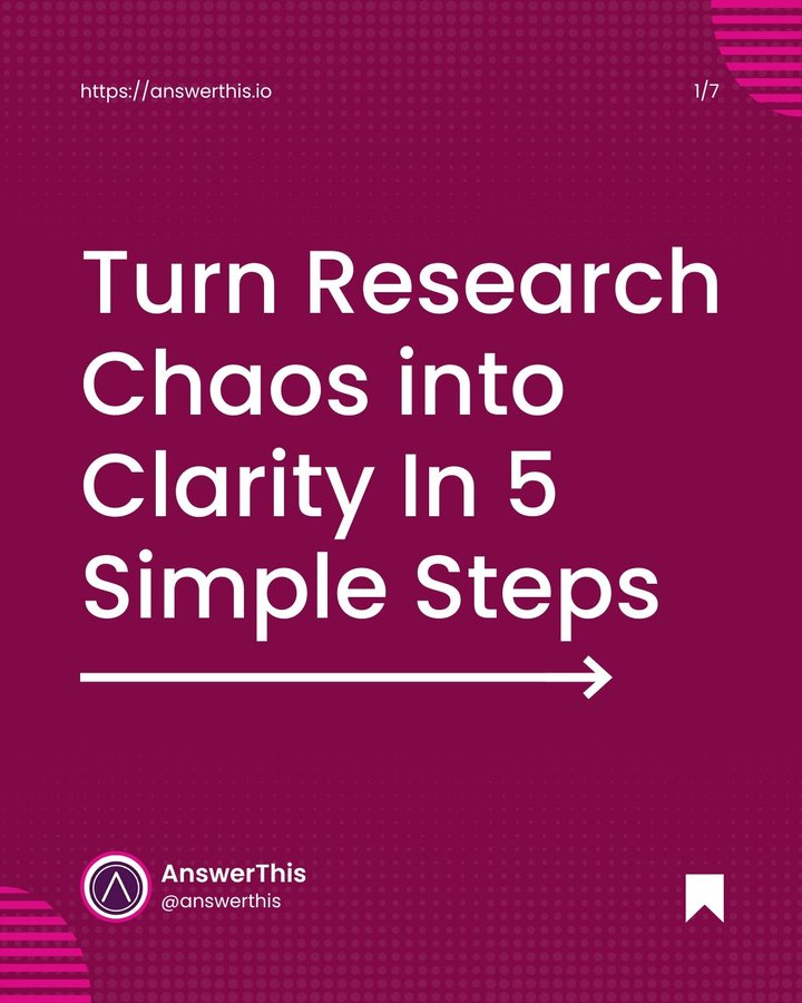 SohelBloom's tweet image. 🚨BREAKING: Research no longer needs to feel overwhelming.
I discovered a 5-step system that transforms scattered information into focused, actionable insights — in minutes.
Here’s how @answerthis completely transformed my workflow.