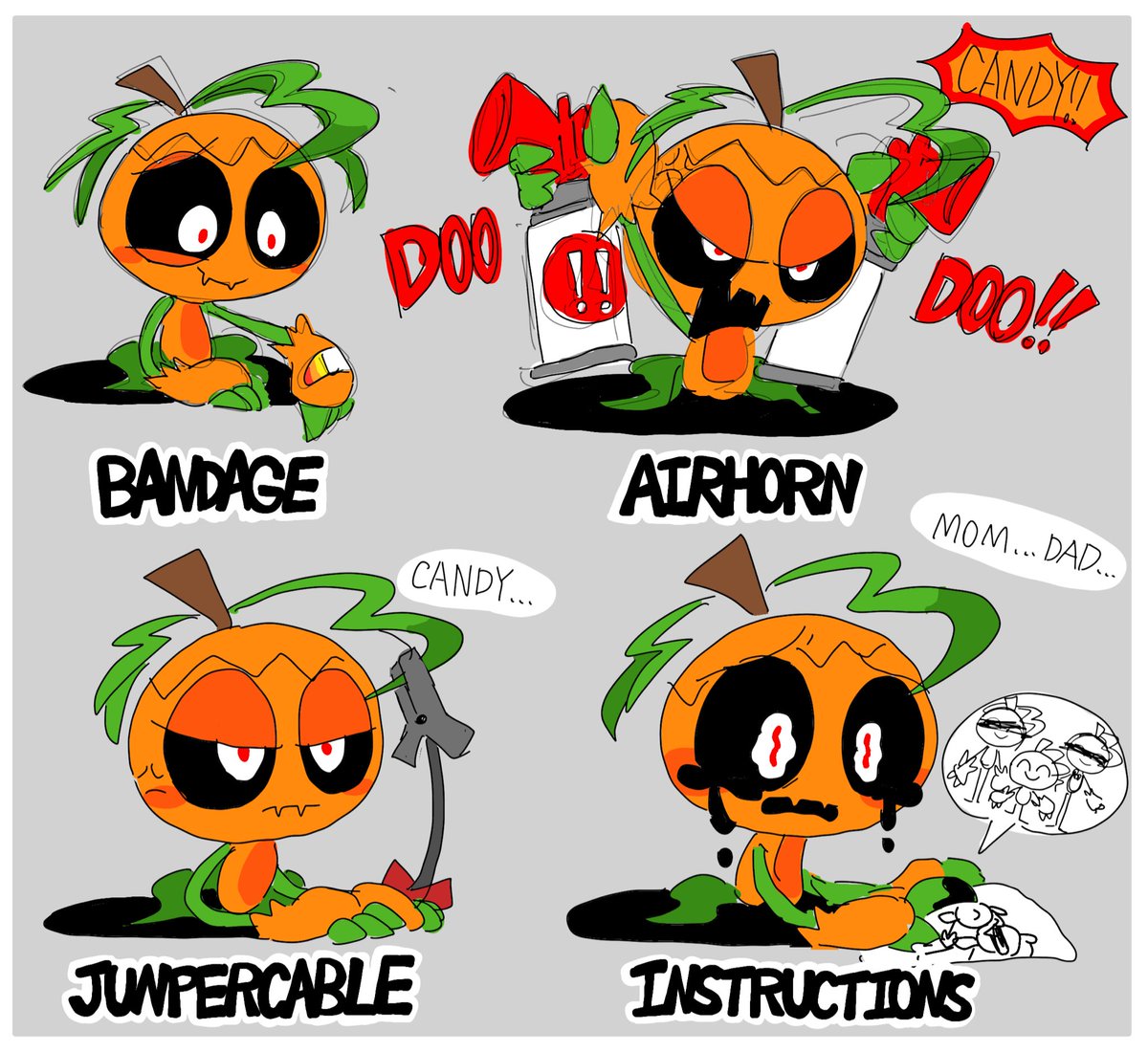 Gourdy's reaction to receiving something other than candy.
#dandysworld