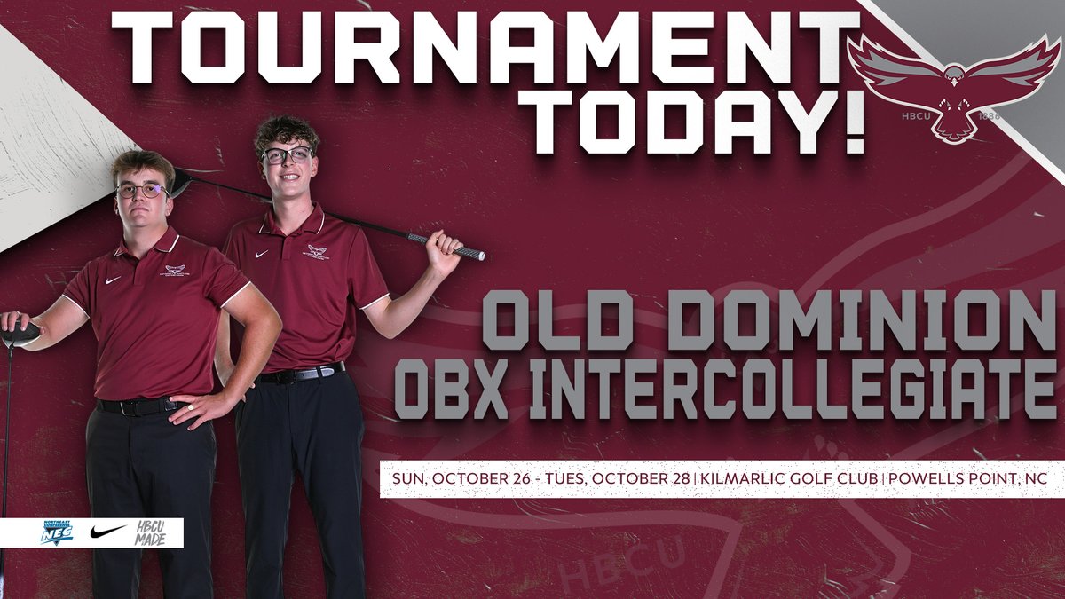 ⛳️𝔽𝕀ℕ𝔸𝕃 𝔽𝔸𝕃𝕃 𝕋𝕆𝕌ℝℕ𝔸𝕄𝔼ℕ𝕋 𝕀ℕ 𝕆𝔹𝕏⛳️

UMES concludes the fall season at the Old Dominion OBX Intercollegiate. Tournament is currently underway in Powells Point, North Carolina.

Scoring: scoreboard.clippd.com/tournaments/23…

#HawkPride | #SoarAboveandBeyond | #HBCUMade