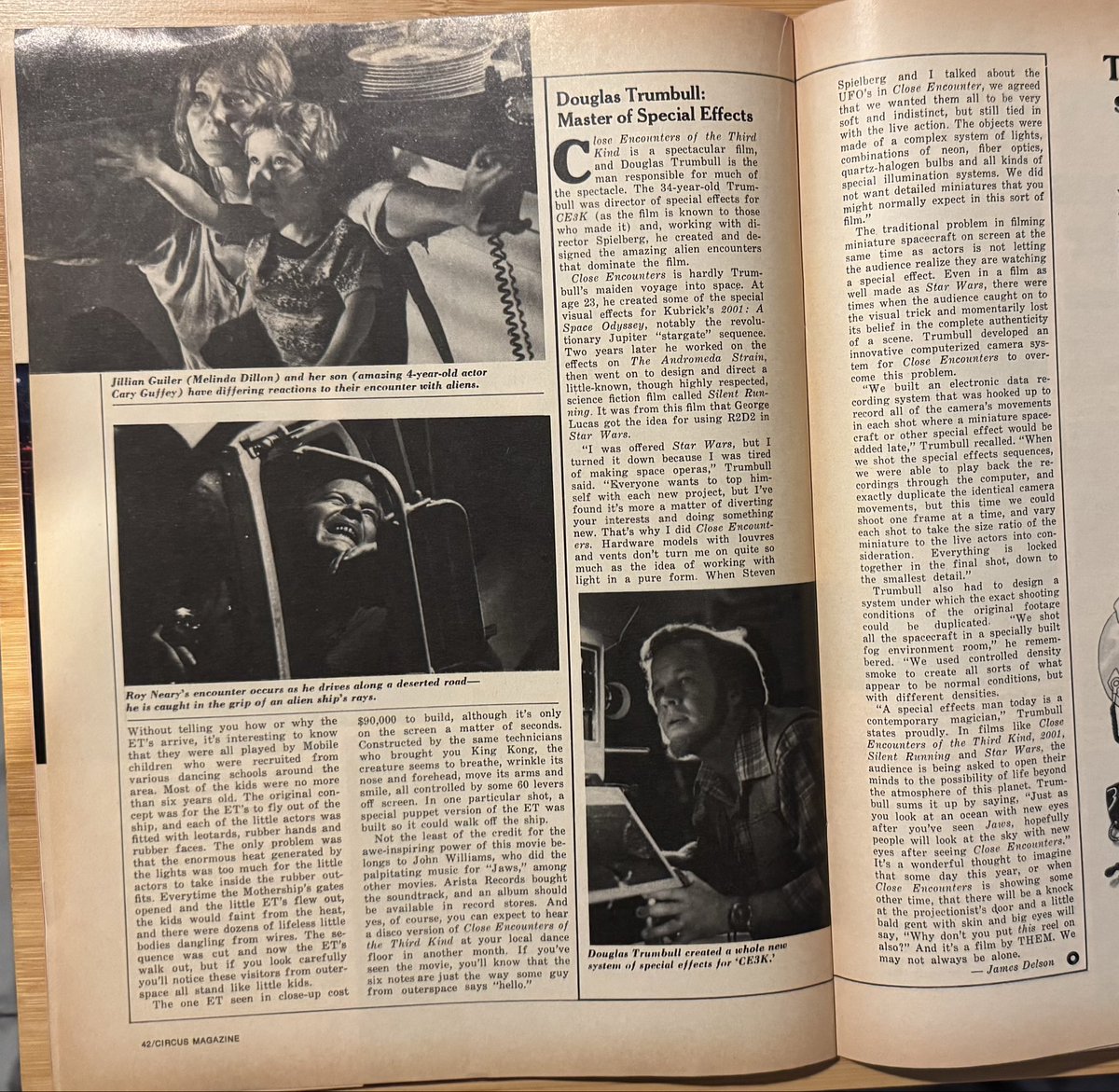 I’ve been on the lookout for this one for a while. We looked through six boxes of a vendor’s magazines at the Chiller convention and it was LITERALLY the last one!

The seller said, “The Bee Gees!” And I said, “Uh, no, Close Encounters!” #closeencountersofthethirdkind #ce3k