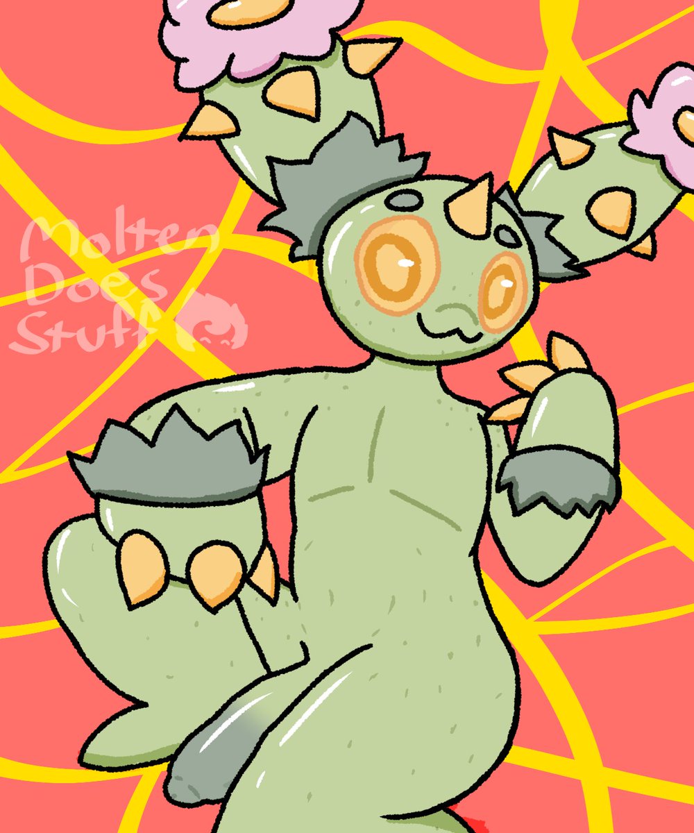 Art trade I did with <a href="/MoltenDoesNSFW/">Molten</a> , where I drew their Cactus Prickle, and they drew my Cactus Marlowe !