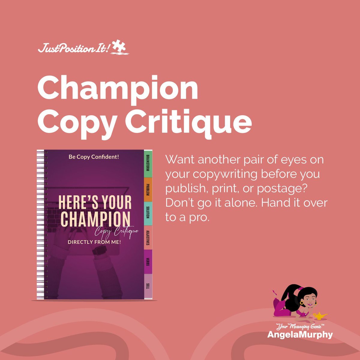 justpositionit's tweet image. Need expert help with your messaging? 👨💻😉 Get private, done-for-you services, done-with-you experiences, self-study courses, and OnDemand resources to dial in your copy and draw in more clients. 🫶    #messaging #copywriting #sales buff.ly/2FxbHIc