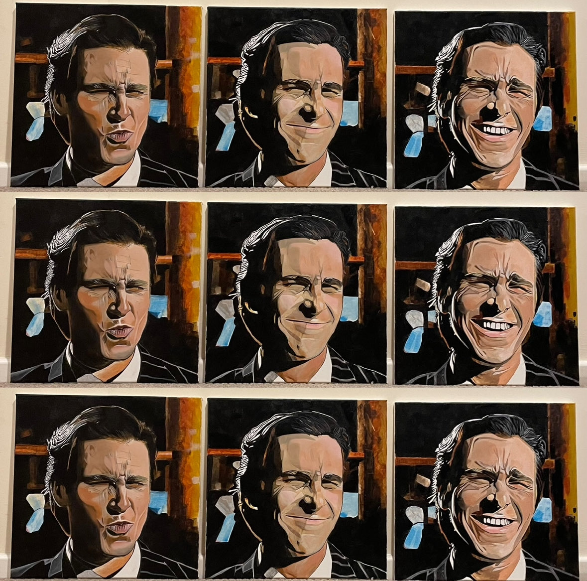shanemdesigns's tweet photo. @JaredLeto Now the full #triptych Patrick Bateman #artwork from American Psycho.

Swipe through to have a closer look 👀 

#artist #movies #film #portrait 

🧵👇 https://t.co/4gvaDRYUib