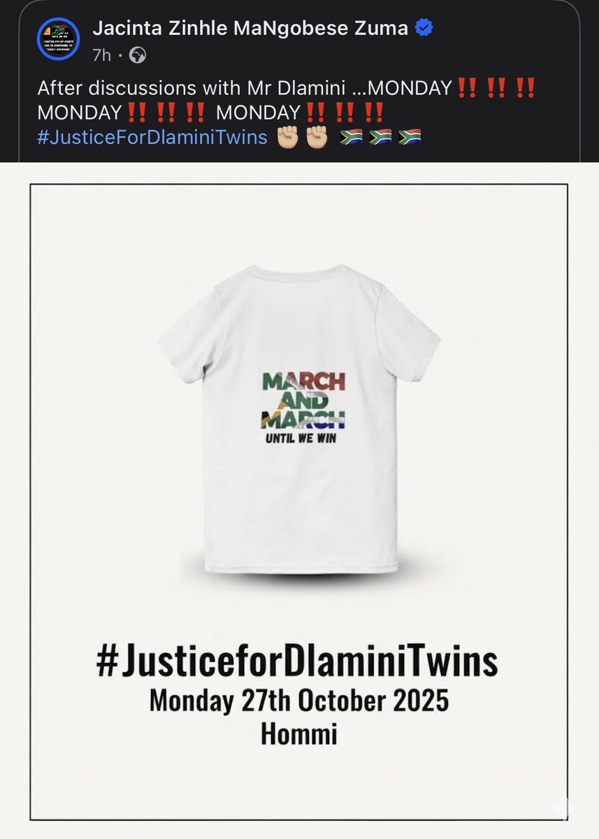 Timeless_Report's tweet image. #JusticeForDlaminiTwins 

Please join the planned March for the Twins to demand Justice!