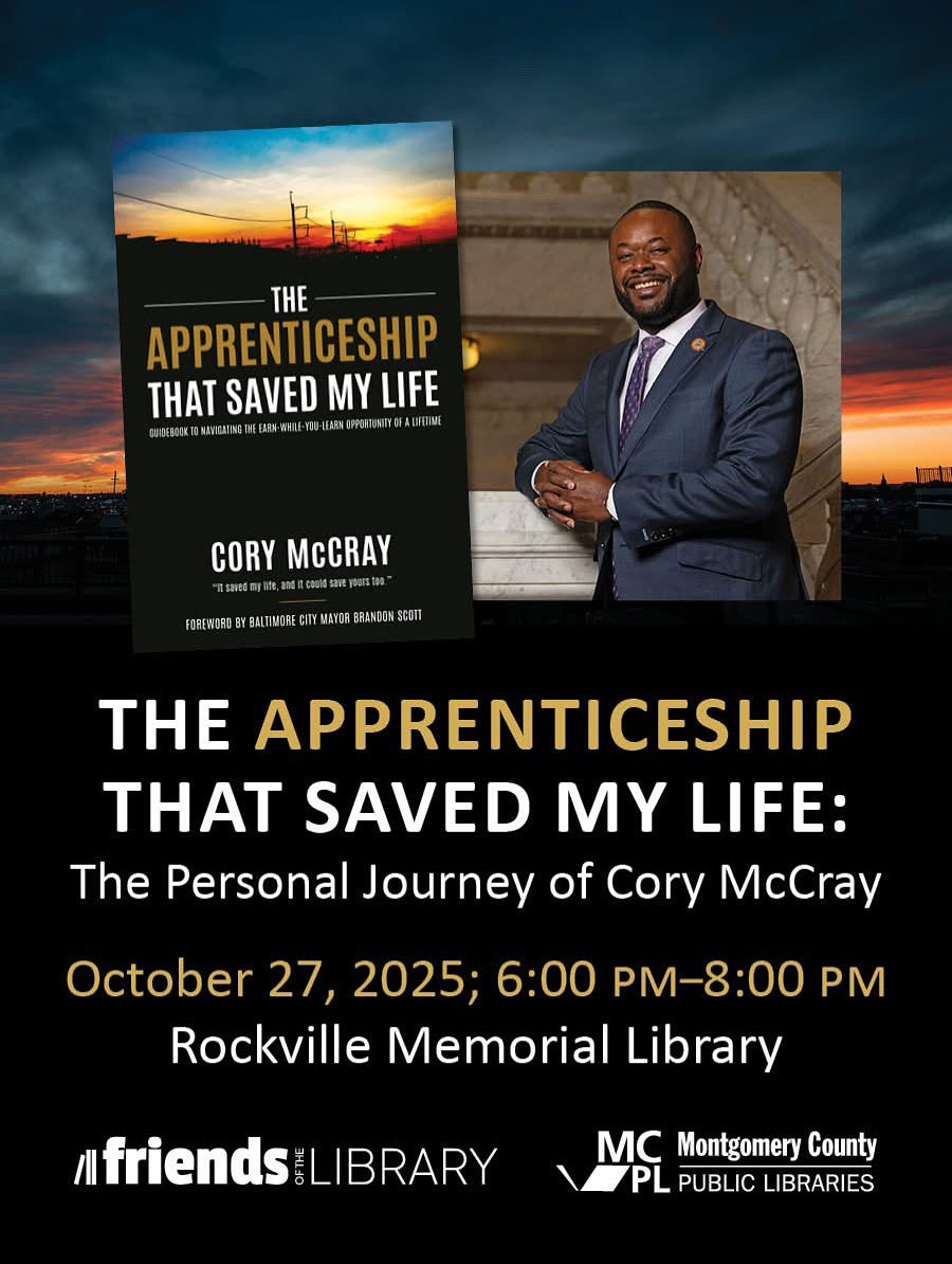 To all my MoCo friends:

Tomorrow. Ready. Join us.

👉🏾 RSVP: mcpl.libnet.info/event/14687519

#ApprenticeshipCheatCode