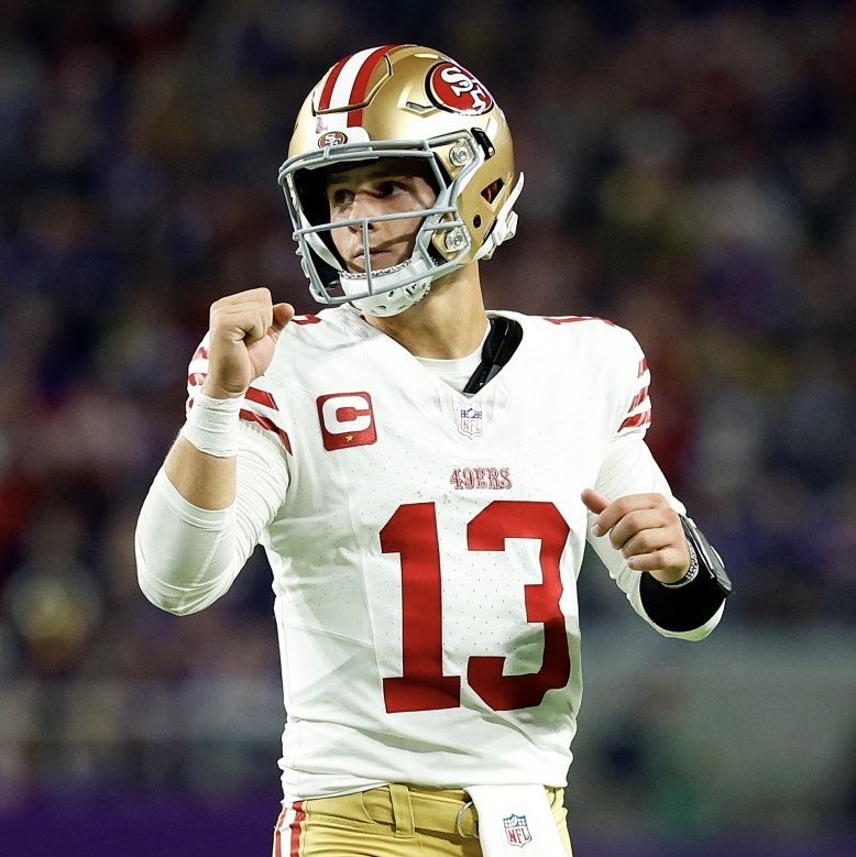 Coach_Yac's tweet image. Brock Purdy is making progress and will get “legit reps” in practice this coming week

via: @TomPelissero