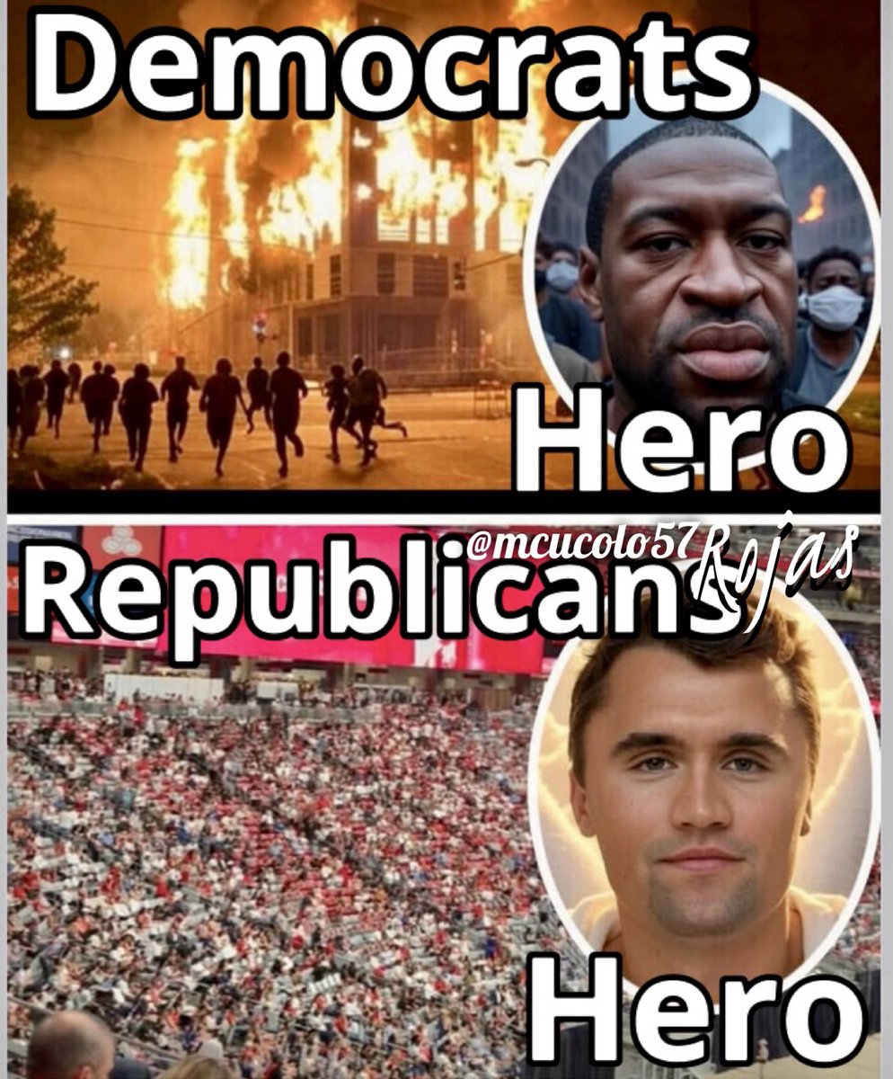 There's a difference between the two
parties. We are not the same. $2.3 billion in Damages, 24 dead During George Floyds riots vs 300,000 other peacefully Praying 🙏 and Praising after Charlie Kirk assassination.