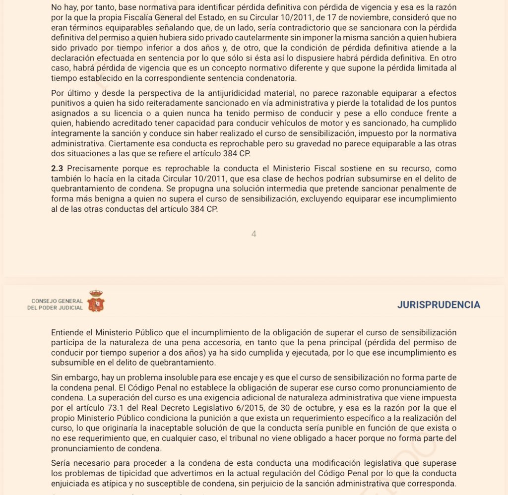 JuridicoQue's tweet photo. 🚘Conducción de un vehículo a motor o ciclomotor TRAS cumplir condena de privación de conducir superior a 2 años (que conlleva a la pérdida definitiva según CP y LSV),  SIN HABER superado curso de sensibilización y reeducación vial:
❌No es delito, sino infracción administrativa. https://t.co/hHETYG5g6h
