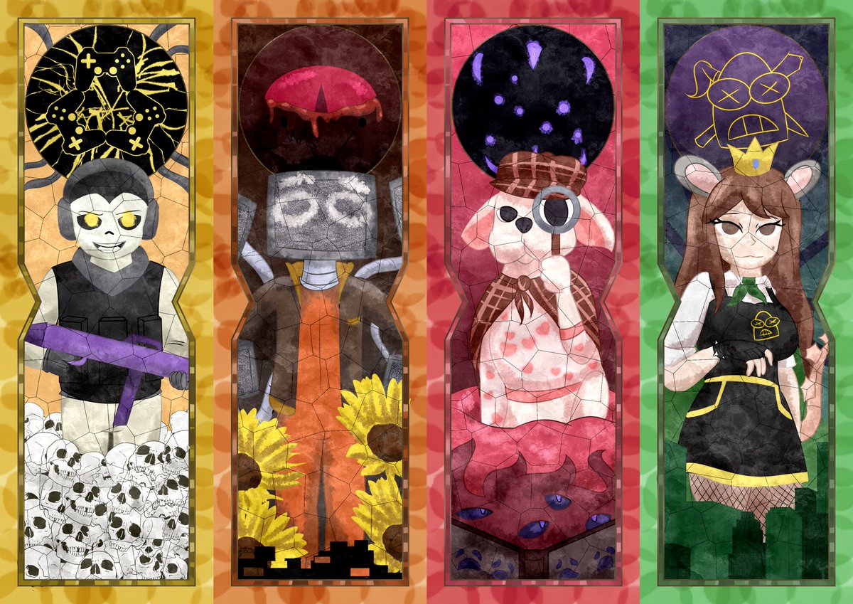 Shattercore03's tweet photo. Pues bueno, un fanart que hice para los 4 causas de la @Sugoialley  

- @Elultimocircul1  
- @NautTv 
- @elmexicanlopez 
- @cukizilla 

(Psssttt vayan a visitarlos, aun siguen hasta hoy, 20 lujanes bby) https://t.co/i7h25RqFRN
