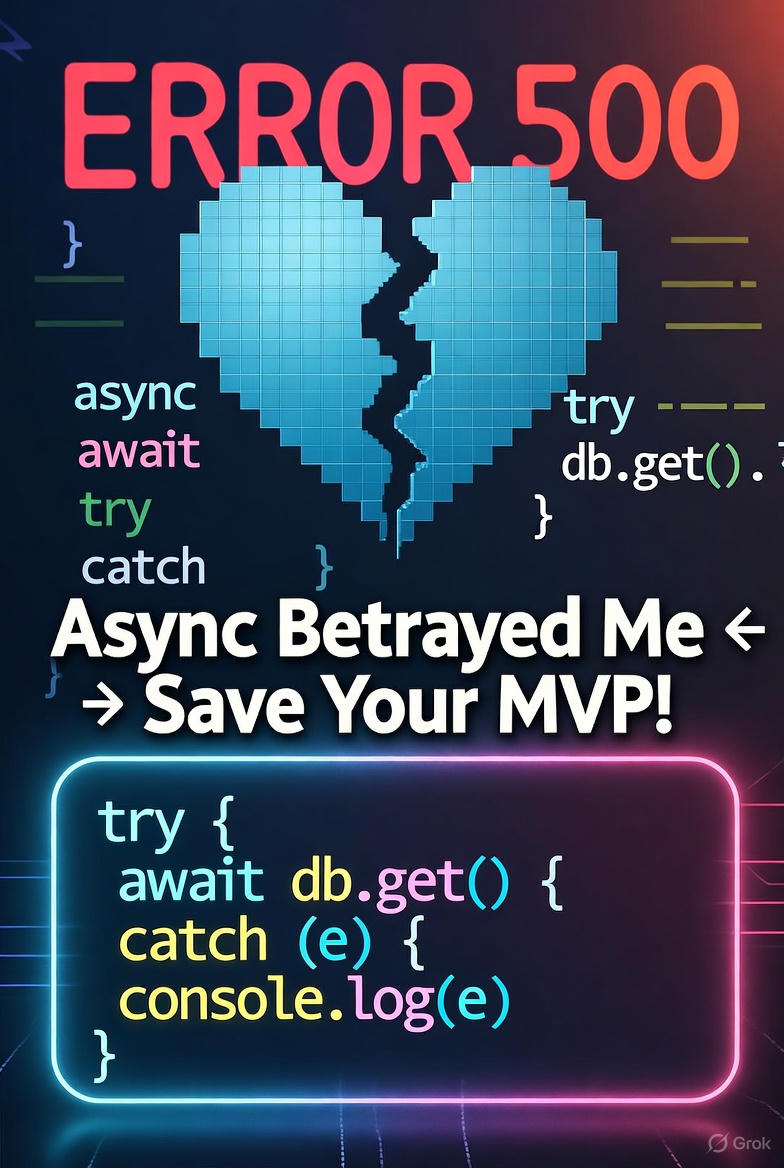 imvaibhav501's tweet image. Async/await betrayed me, API froze like my ex's heart. 🥶
Fix: Wrap in try/catch: 
try { 
await db.get() 
} catch (e) {
 log(e)
 }
