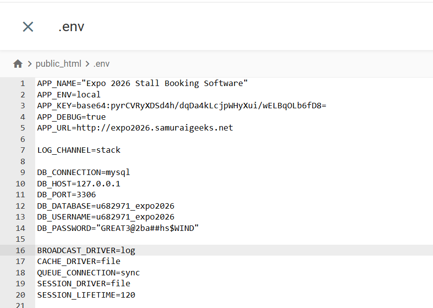 usamurai's tweet image. #Laravel #database error &quot;SQLSTATE[HY000] [1045] Access denied for user (using password: YES)&quot;.
Fix:
1. If the passwd has &apos;#&apos; character in .env file, it could get dropped. As &apos;#&apos; is used for commenting. So use double quotes &quot;&quot;.
2. php artisan cache:clear
php artisan config:cache
