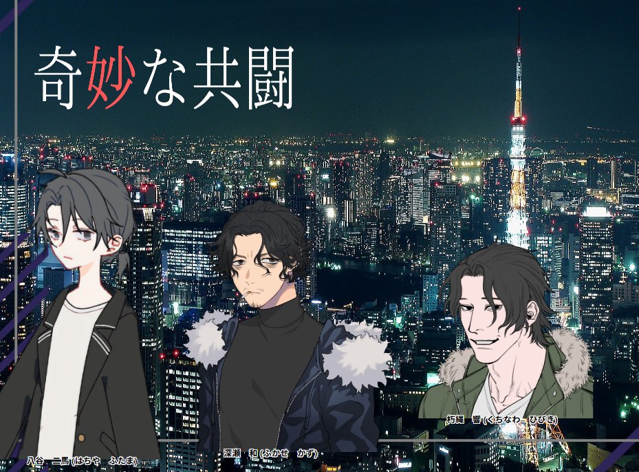 CoC「奇妙な共闘」
KP:タコ頭さん
PC/PL
八谷　二馬/いび丸さん
深瀬　和/毬藻さん
朽縄　響/私

全生還！楽しかったー！
情報は足で稼げ！うおおおおお！
手綱を引かれたり引きちぎったりしました
ありがとうございました！