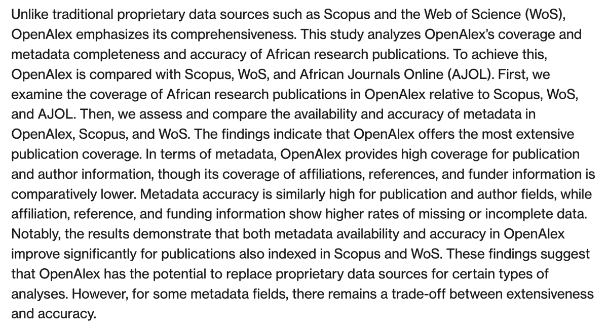 infodocket's tweet image. New Journal Article: &quot;Coverage and #Metadata Completeness and Accuracy of African Research #Publications on #OpenAlex: A Comparative Analysis&quot; (via QSS) direct.mit.edu/qss/article/do… #scholcomm #publishing #Africa