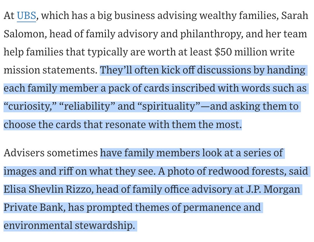 ramit's tweet image. I really enjoyed this @WSJ article on family mission statements

Some of these examples might seem weird to you, but I want you to see how ultra-wealthy families handle money, because you can pick and choose and apply those same lessons to your family