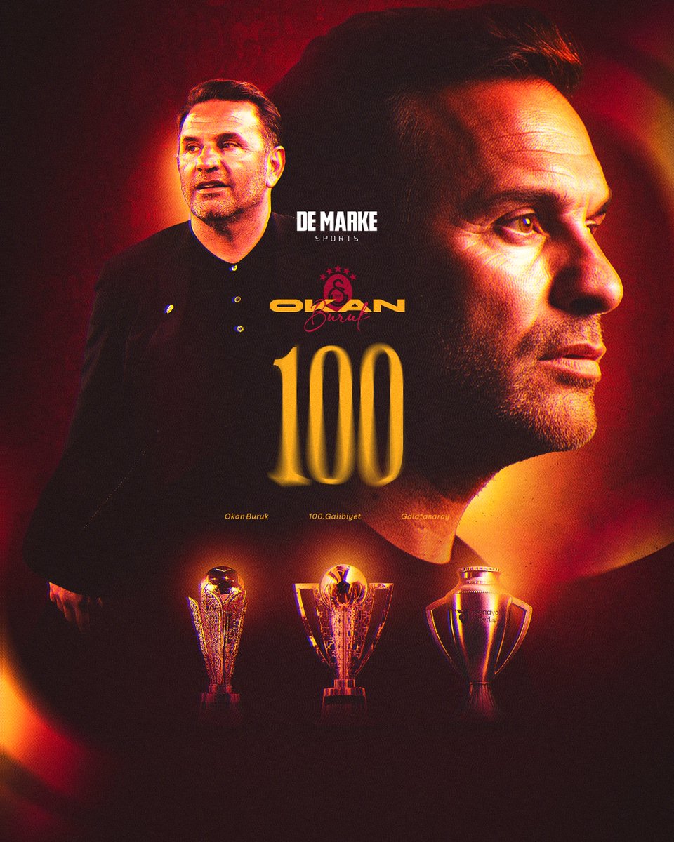 demarkesports's tweet photo. Okan Buruk, Galatasaray'ın başındaki 100. Trendyol Süper Lig galibiyetini aldı 🦁 https://t.co/JgI9qreHbU