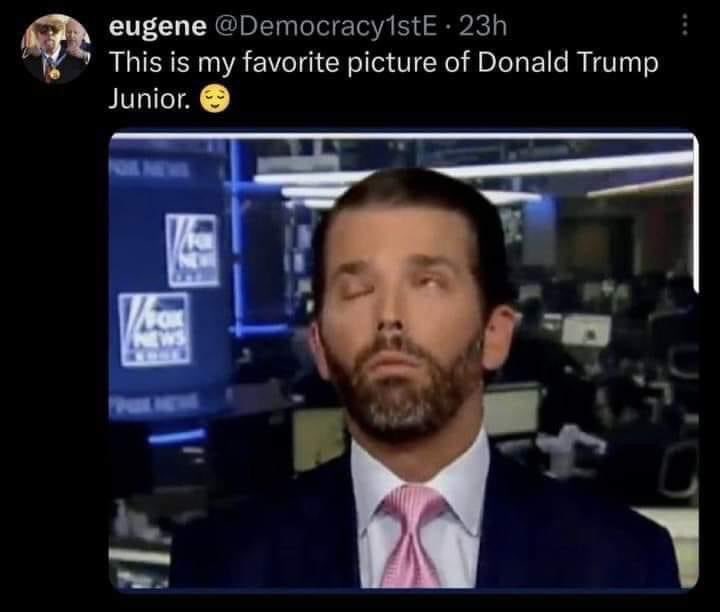 Whatever you do, make sure that you don’t repost this hideous photo of Don Jr. 😉🤣
