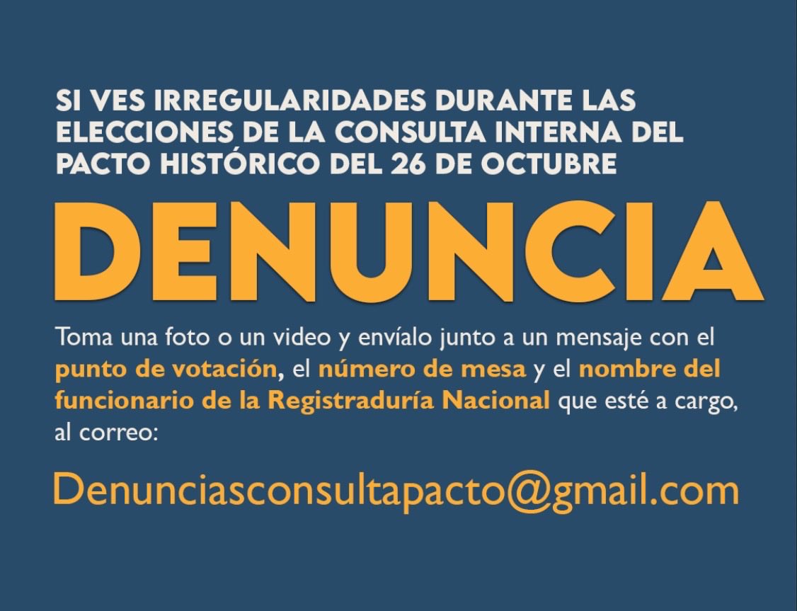 IvanCepedaCast's tweet image. ANTE INCONSISTENCIAS QUE SE ESTÁN REGISTRANDO EN EL PROCESO DE CONSULTA PIDO QUE LA CIUDADANÍA DENUNCIE PARA INFORMAR A LAS AUTORIDADES ELECTORALES