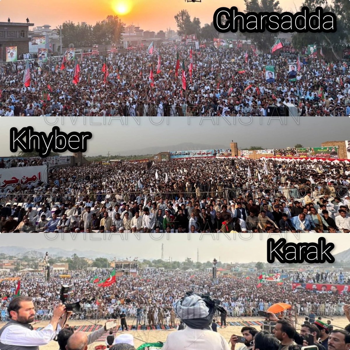 Umer (@umerr09) on Twitter photo 3 دن میں 3 بڑے جلسے وہ بھی بغیر لیڈر کے۔ عمران خان کے ایک عام کارکن سہیل آفریدی کو دیکھنے کے لیے اتنے لوگ آجاتے ہیں جتنے کسی سیاسی جماعت کے لیڈر کو دیکھنے نہیں آتے۔ کیا اور کوئی سیاسی جماعت بغیر لیڈر کے 3 دن میں 3 جلسے کر سکتی ہے؟ 
بلکل نہیں۔
#AmbassadorofKashmirIK 3 دن میں 3 بڑے جلسے وہ بھی بغیر لیڈر کے۔ عمران خان کے ایک عام کارکن سہیل آفریدی کو دیکھنے کے لیے اتنے لوگ آجاتے ہیں جتنے کسی سیاسی جماعت کے لیڈر کو دیکھنے نہیں آتے۔ کیا اور کوئی سیاسی جماعت بغیر لیڈر کے 3 دن میں 3 جلسے کر سکتی ہے؟ 
بلکل نہیں۔
#AmbassadorofKashmirIK