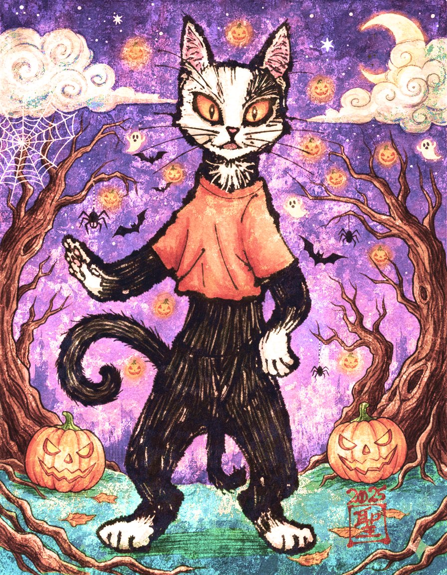 ブラッキー】絵画 猫 Kuku 今日の切り絵 黒猫2 #切り絵イラスト