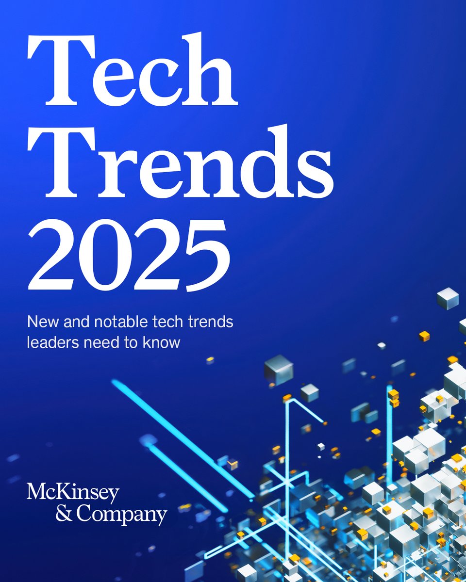 Which frontier technologies matter most for companies in 2025?

McKinsey's annual tech trends report highlights the latest technology breakthroughs, talent trends, use cases, and their potential impact on companies across sectors. mck.co/47qItbY