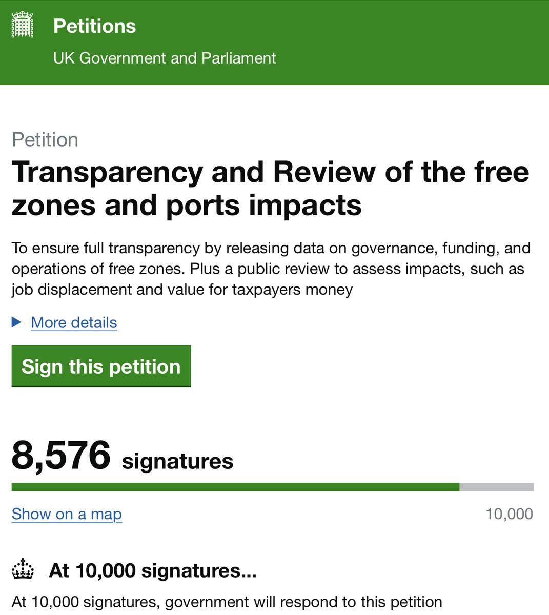 My petition should be soaring past the 10,000 mark.
Help me share it as widely as possible.
What's at stake is an abnormal proliferation of tax havens and feudal enclaves where your every waking moment is recorded and used as profit motives for the most malign corporations on the