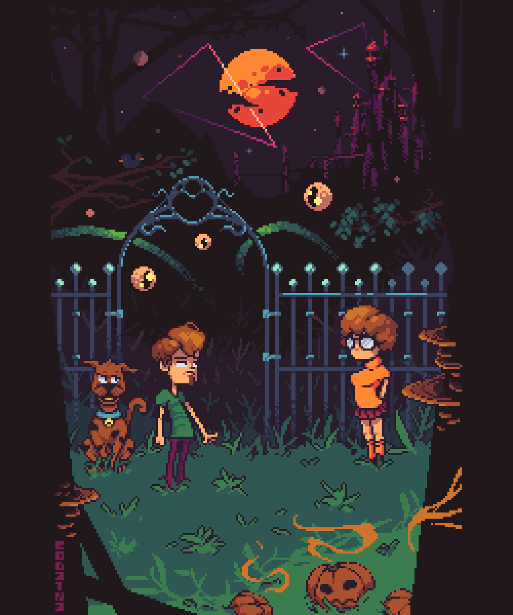 --- Ⱨ₳ⱠⱠØ₩ɆɆ₦ --- 

Something stirs behind the iron gates...
The moon bleeds, the eyes awaken, and laughter dies in the mist

#PixelArt #indiedev