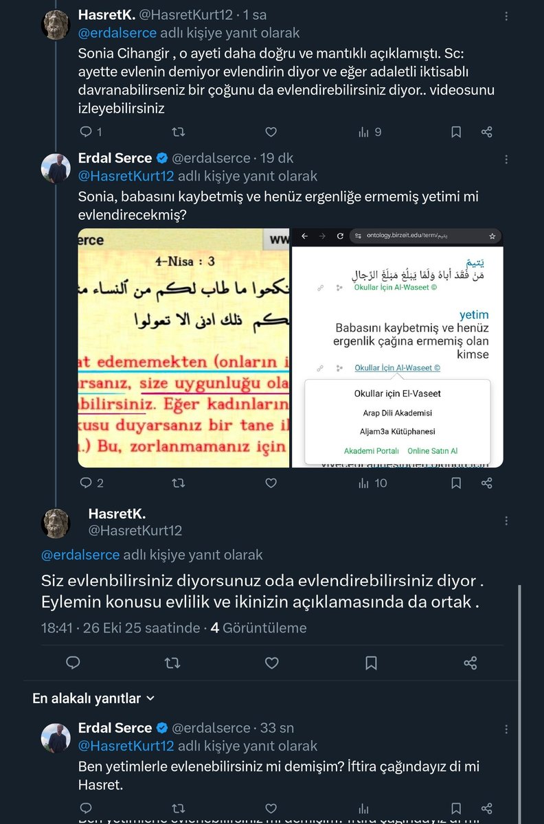 erdalserce's tweet photo. Kehf 82. ayet, yetimin tanımını açıkça ortaya koyar: Babasını kaybetmiş ve henüz bedensel ile zihinsel olgunluğa erişmemiş çocuk. Yetim kavramının anlamını bilmeyenler, Nisa 3. ayetin meallerinde hatalı biçimde "yetimlerle evlenmekten"'veya "yetimleri evlendirmekten" söz etmektedirler.