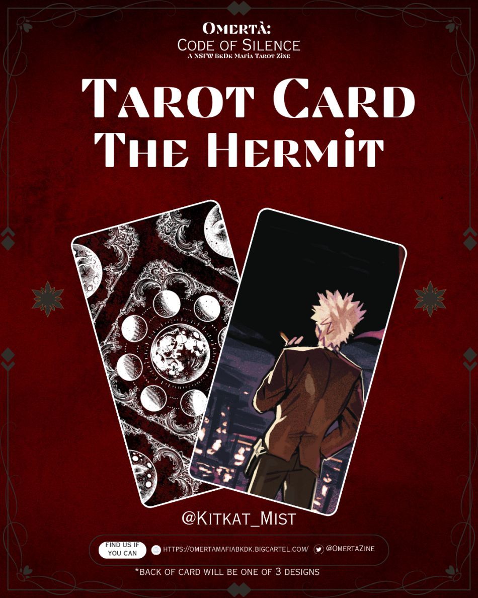🔮 CONTRIBUTOR PREVIEW 🔮

𝐀𝐥𝐢𝐚𝐬: <a href="/Kitkat_Mist/">Kai 🌸</a>
𝐑𝐨𝐥𝐞: Tarot Artist

The Hermit finds Katsuki taking a moment of contemplation, against the backdrop of his city

#bkdk #ktdk #bnhazine #mhazine #勝デ