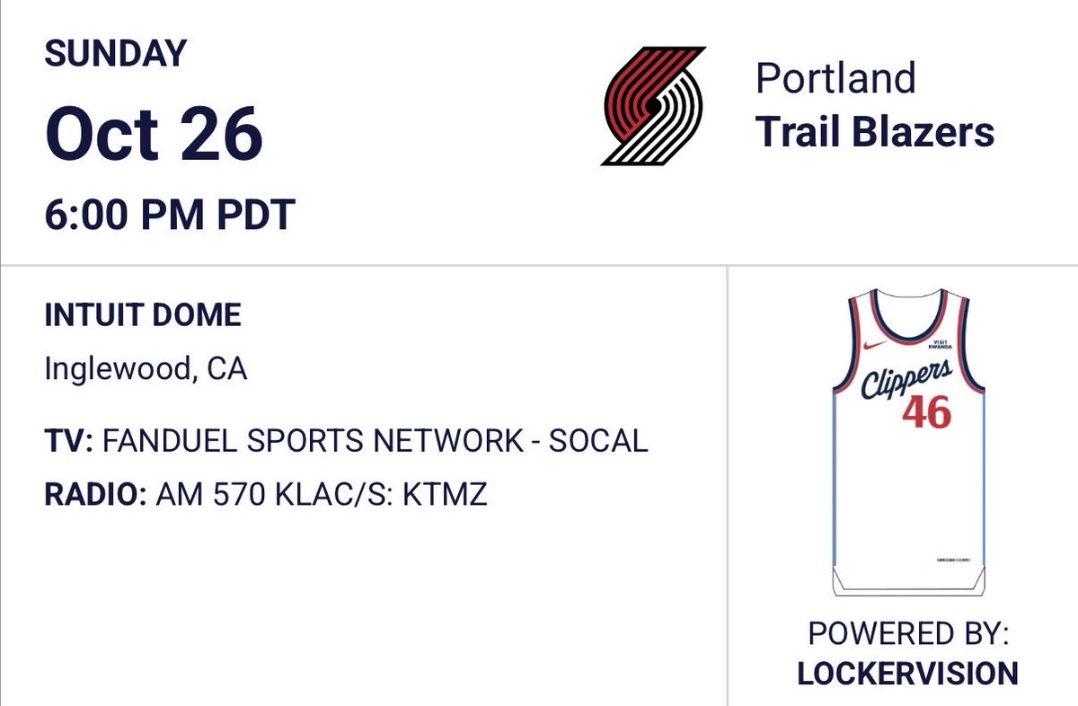 ClippersWall's tweet image. ⚓️ Doors open at 4:30, tip-off at 6. The Clippers are in Association WHITE jerseys so let’s roll in matching drip. 🤍🤩 #ClipperNation

🧱 We’re stacking noise and collecting bricks!
Bring that Big Wall Energy! 💪🏼🌊 #FearTheWall
-jojo