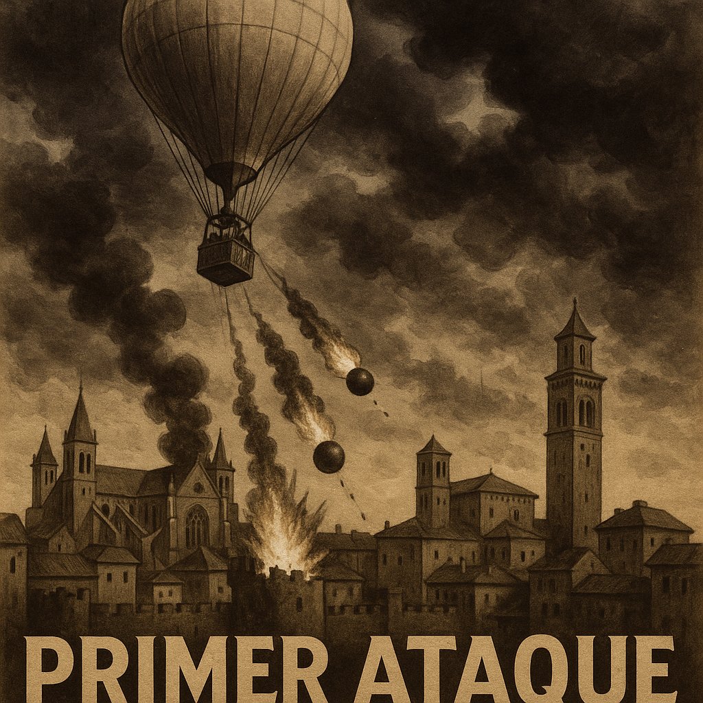 see4tech's tweet image. ¿Sabías que en 1849 el Imperio Austrohúngaro lanzó 200 globos aerostáticos con explosivos hacia Venecia? Un experimento impreciso, pero un hito en los ataques aéreos no tripulados. ¡La historia siempre sorprende! #HistoriaMilitar #Tecnología #Innovación #Drones