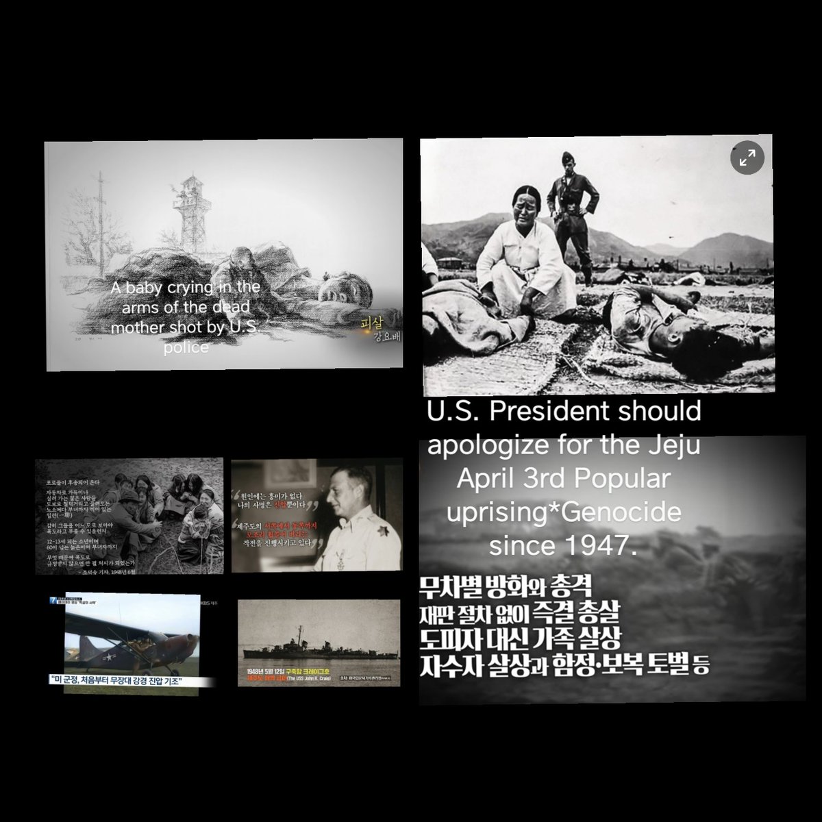 HongJayMr's tweet photo. @NBCNews US President should apologize for the Jeju April 3rd Genocide since Mar.,1947. Over 30,000 civilians, including 818 children under 10, killed by US Army and police. US is also asked to acknowledge misbranding Jeju-do as a RED island, and indemnify Jeju people for their wrongs. https://t.co/ldi9GKJITW