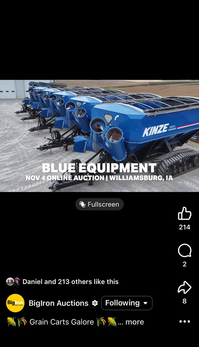 Kinze selling inventory on Big Iron. 
Probably isn’t a positive indicator on the farm economy.