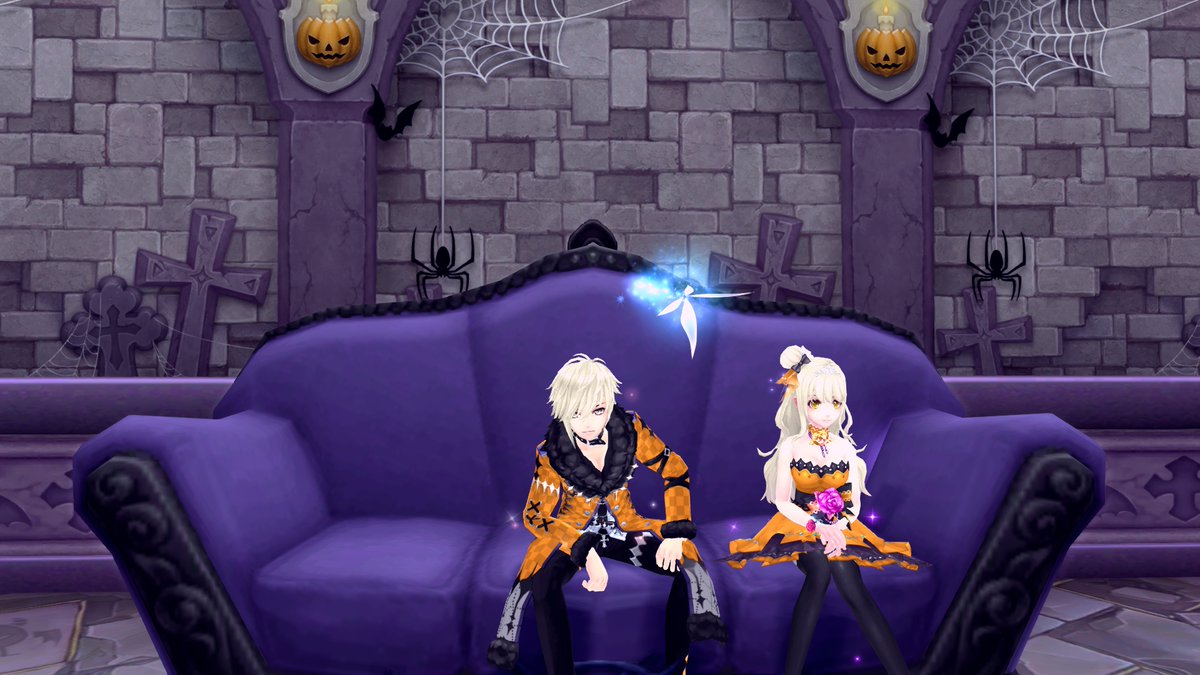 rixifaru's tweet photo. ハロウィンの時期なので、
パトナさんとのハロウィンSS！
ギターはピアノとあわせて弾きたかったのであって、
投げたかった訳ではない、気づけば投げていたが・・ https://t.co/2ZUmQUUGuK